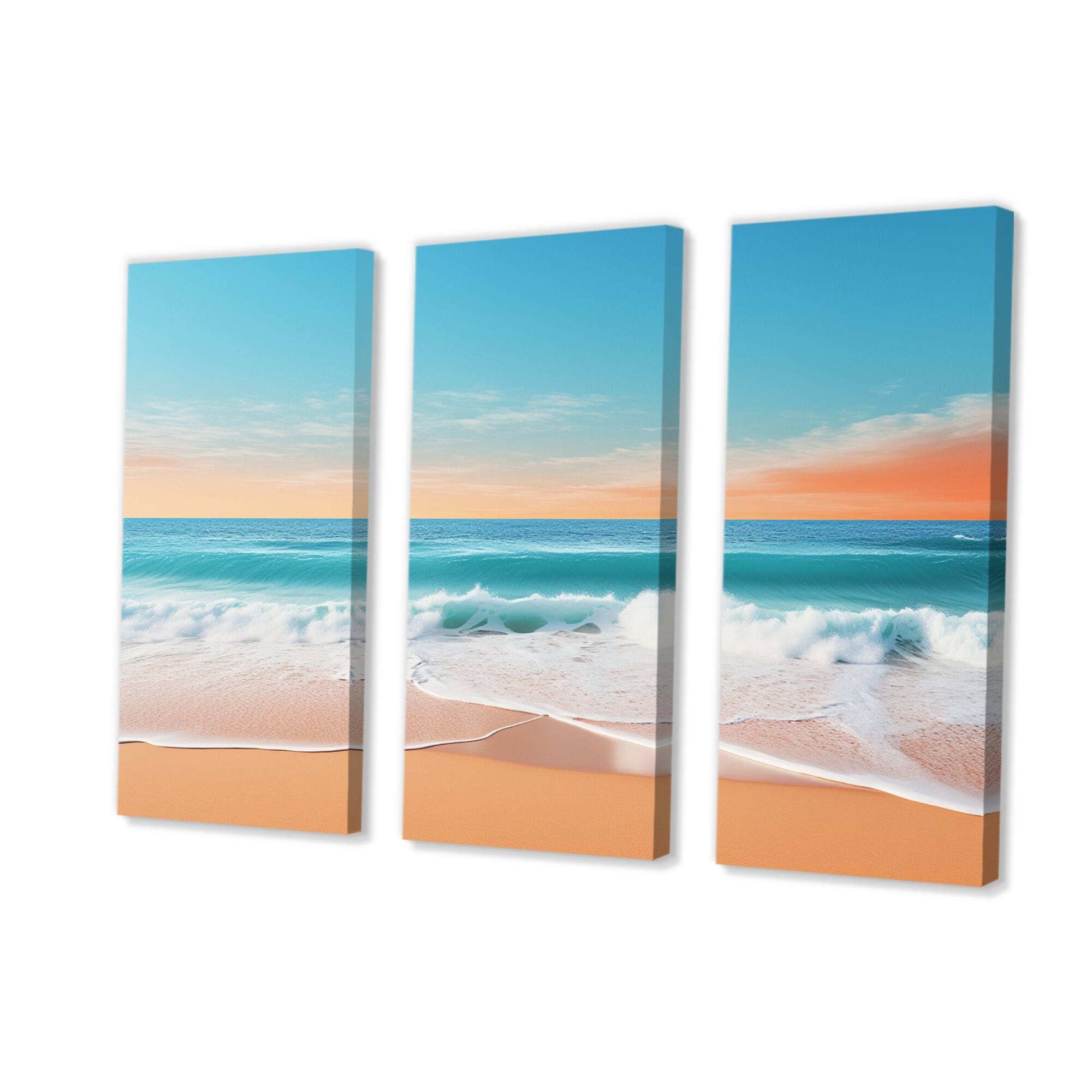 Designart "Coastal Minimalism Photo V" Landscapes Wall Decor Set Bed Bath & Beyond 39444799